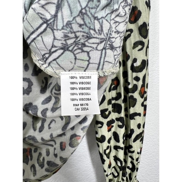Anthropologie Blank London XS Sibley Elephant Top Animal Print Balloon Sleeve - Picture 4 of 5